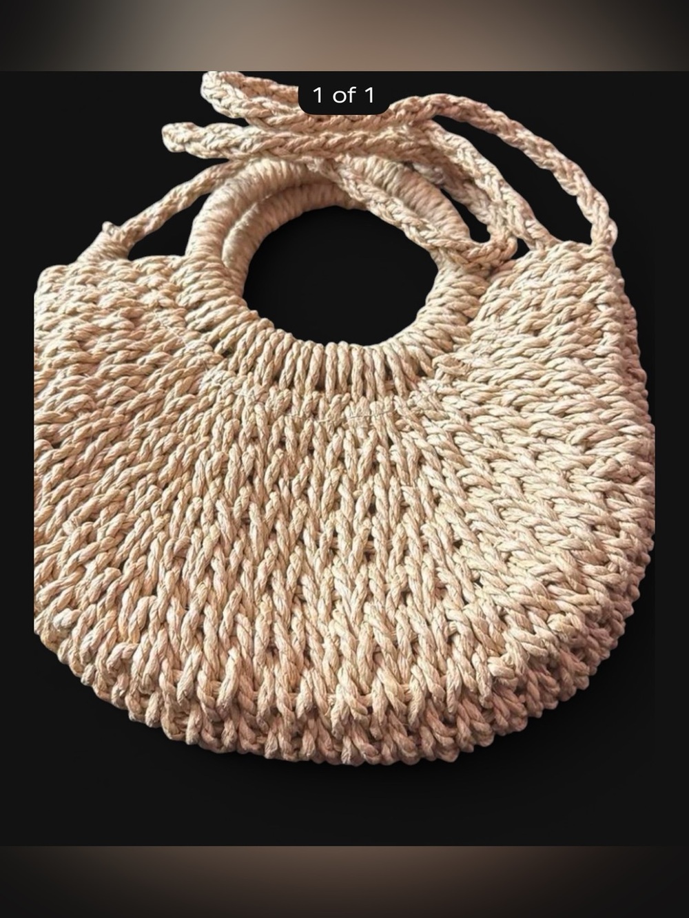 Handwoven Straw Tote Bag in Natural Beige